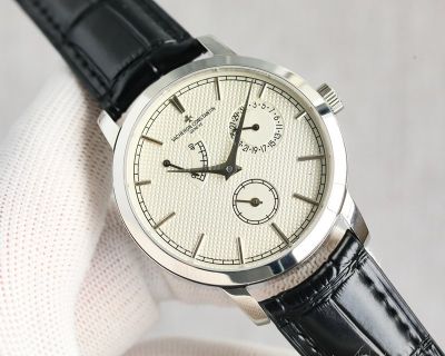KM Factory Vacheron Constantin Traditionnelle 2475SC Automatic Movement 40mm Silver Case Smooth Bezel Watch